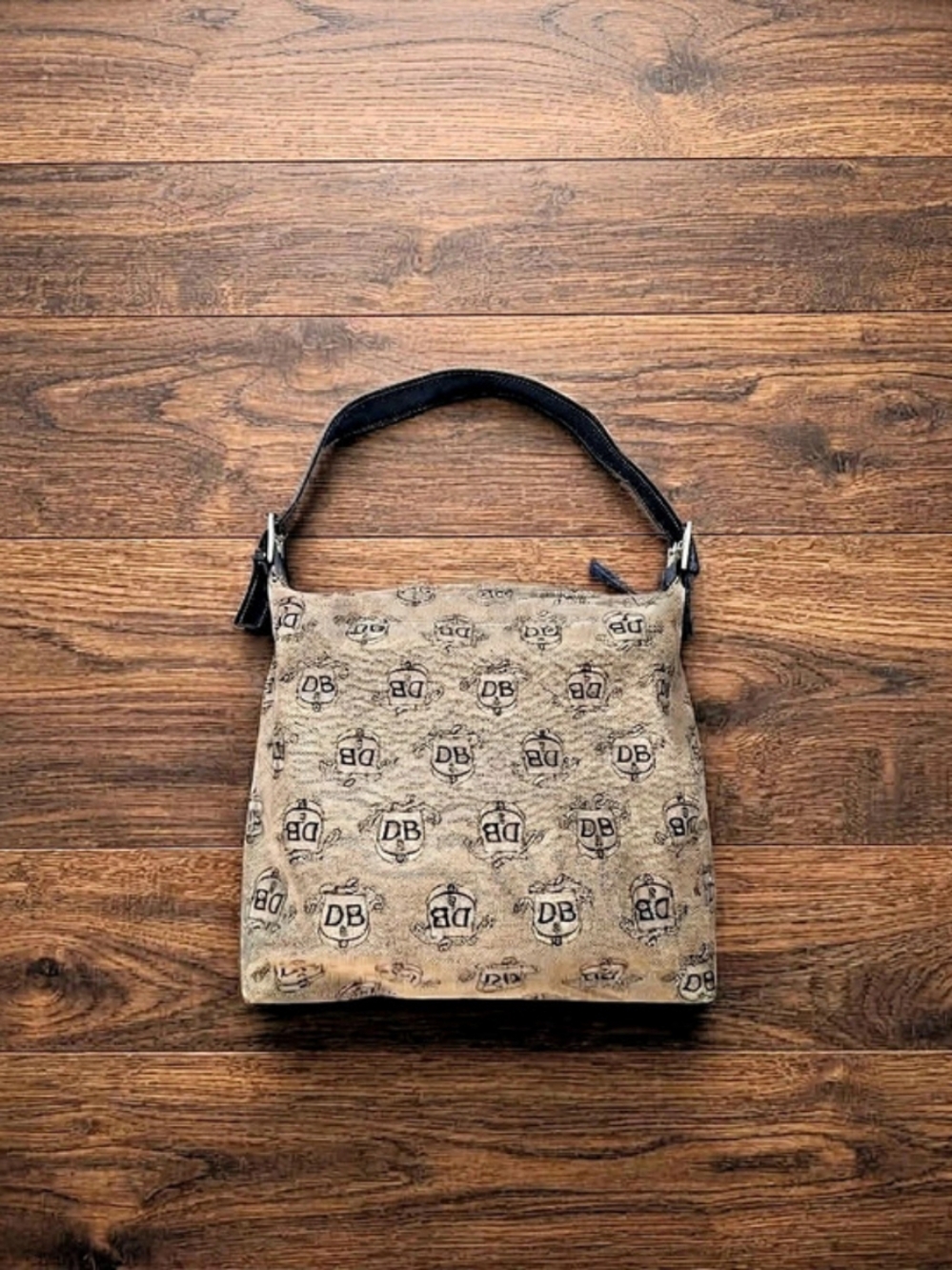 Dooney & Bourke Monogram Shoulder Bag in Brown & Black